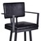 Armen Living Balboa 26" Counter Height Swivel Vintage Black Faux Leather and Metal Bar Stool with Arms LCBBARBABLVB26 - alternate 4